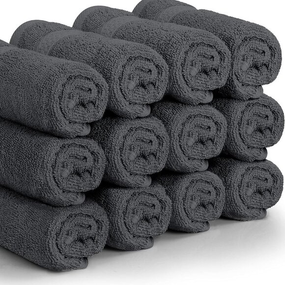12 Pack Premium Wash Cloths Set, 12 by 12 Inches, 100% Cotton Ring Spun, Highly - Picture 6 of 9